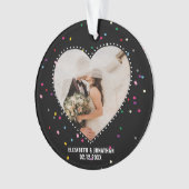 自分のロマンチックな結婚ハート写真の作成 オーナメント (正面)