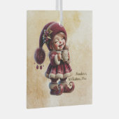 自分のヴィンテージのクリスマス格言を笑顔で作成 ガラスオーナメント (正面右)