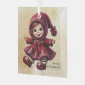 自分のヴィンテージクリスマス格言の女の子を作成 ガラスオーナメント (正面左)