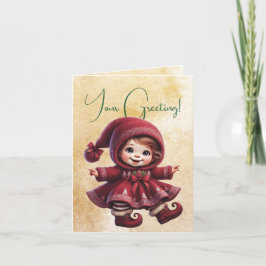 自分のヴィンテージクリスマス格言の女の子を作成 シーズンカード