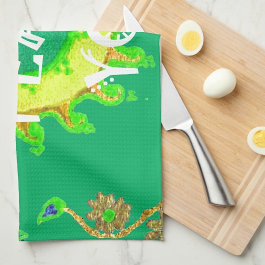 自分の一日の平和を築く キッチンタオル (四つ折り)