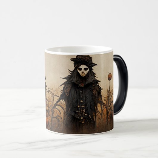 自分の不気味なゴシック体のかかしを作成する モーフィングマグカップ (正面右)