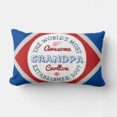 自分の世界で最も多いおじいちゃんのロ素晴らしゴを作る ランバークッション (正面)