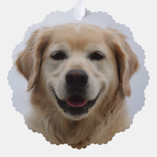 自分の両面の犬の写真を作成 オーナメントカード (裏面)