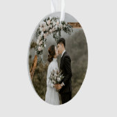 自分の両面フォトカップル結婚を作成する オーナメント (正面)