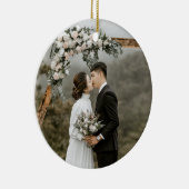 自分の両面フォトカップル結婚を作成する セラミックオーナメント (右)