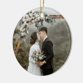 自分の両面フォトカップル結婚を作成する セラミックオーナメント (左)