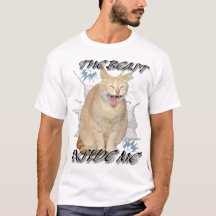 自分の中の野獣 笑えるネコのミームTシャツ