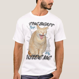 自分の中の野獣 笑えるネコのミームTシャツ Tシャツ