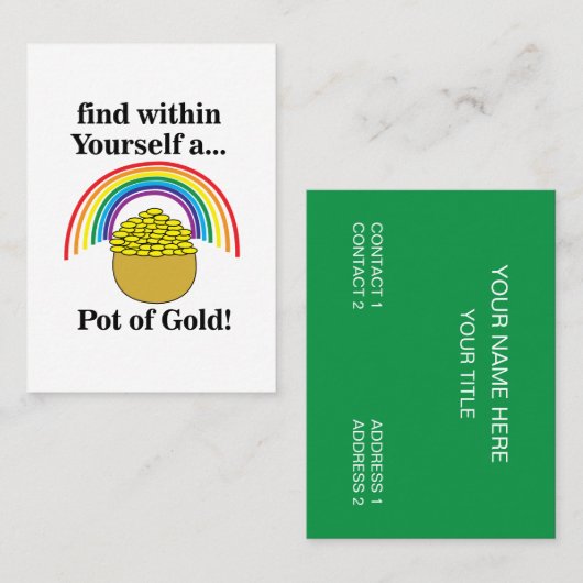 自分の中の黄金 Saint Patrick's Day 名刺 (正面/裏面)
