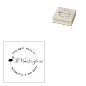 自分の丸いシックなフラミンゴのアドレスを作カスタムる ラバースタンプ (押印)