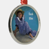 自分の丸い写真の保存文字 メタルオーナメント (右)