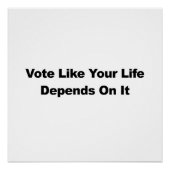 自分の人生がその人生に依存するように投票する ポスター (正面)