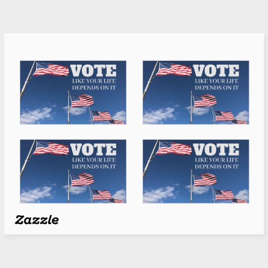 自分の人生がその人生に依存するように投票する 長方形シール (シート)