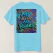 自分の人生は自分のルール グラフィティアート Tシャツ (デザイン裏面)