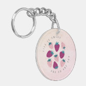 自分の人生を創造する甘いイチゴカスタム キーホルダー (正面左)