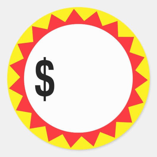 自分の価格割引のシールを入力 ラウンドシール (正面)