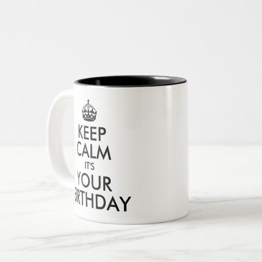 自分の保落ち着きを作成する誕生日 ツートーンマグカップ (正面左)