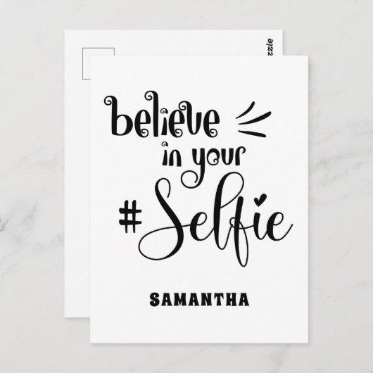 自分の信じ名前のおもしろい前向き引用文 ポストカード (正面/裏面)