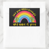 自分の内面を探し出し、虹を成長させる 長方形シール (バッグ)