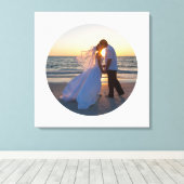 自分の円の図形の写真を結婚作成する キャンバスプリント (インサイチュ (ウッドフロア))