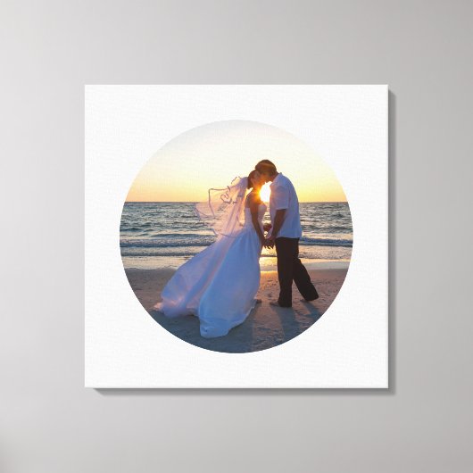 自分の円の図形の写真を結婚作成する キャンバスプリント (正面)