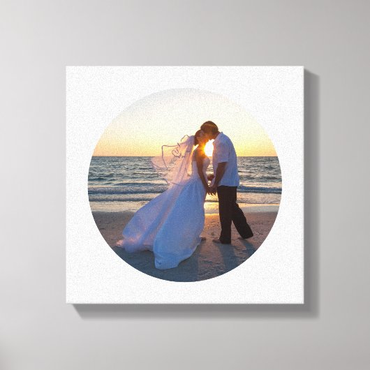 自分の円の図形の写真を結婚作成する キャンバスプリント (正面)