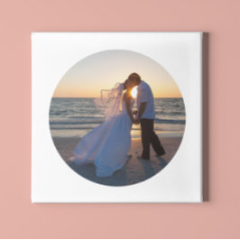 自分の円の図形の写真を結婚作成する キャンバスプリント