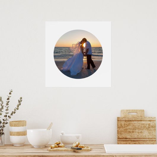 自分の円の図形の写真を結婚作成する ポスター (キッチン)