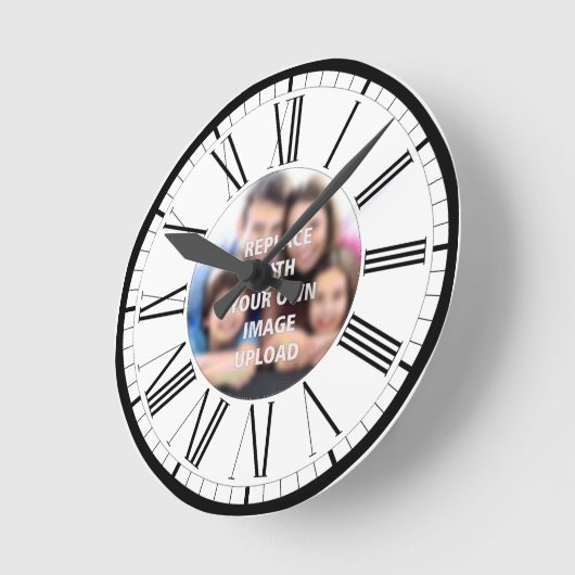 自分の写パーソナライズされた真 ラウンド壁時計 (傾斜)