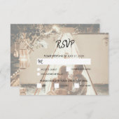 自分の写真あせた結婚式のRSVPカード 出欠カード (正面/裏面)