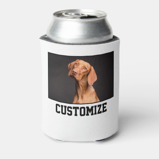 自分の写真とカスタム文字の作成パーソナライズされた 缶クーラー (缶裏面)