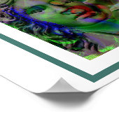 自分の写真とコンピュータアートのポスター ポスター (角)