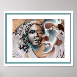 自分の写真とコンピュータアートのポスター ポスター