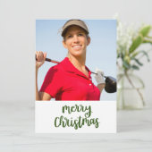 自分の写真とゴルフメリークリスマス シーズンカード (スタンド正面)