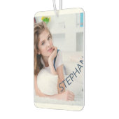 自分の写真と名前のハート図形カスタムを追加する カーエアーフレッシュナー (左)