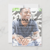 自分の写真と文字の追加モダン悔やみや弔慰 サンキューカード (正面)