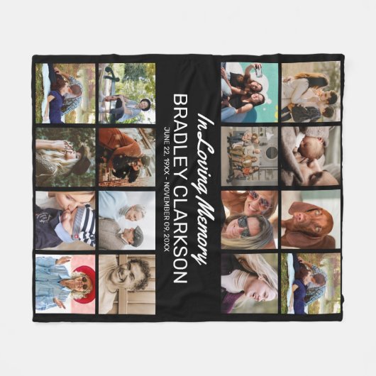 自分の写真と文字を追加パーソナライズされた フリースブランケット (正面(横))