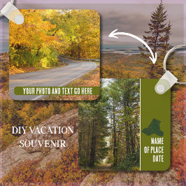 自分の写真と文字アウトドアハイキングアドベンチャー キーホルダー