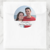 自分の写真と文字カスタムのシール ラウンドシール (バッグ)