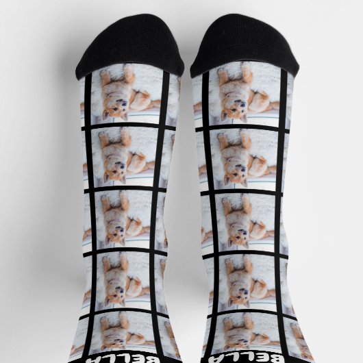 自分の写真と文字靴下を追加 ソックス (上部)