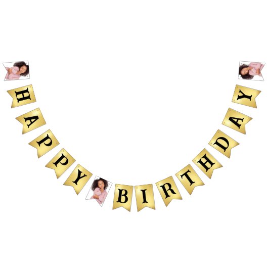 自分の写真にハッピーバースデーを作成する バンティングフラッグ (全)