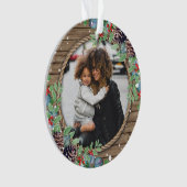 自分の写真のカスタムクリスマスの休日を作成 オーナメント (正面)