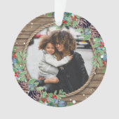 自分の写真のカスタムクリスマスの休日を作成 オーナメント (正面)