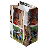 自分の写真のカスタムクリスマスコラージュを作成 ミディアムペーパーバッグ (正面アングル)