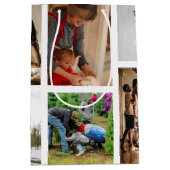 自分の写真のカスタムクリスマスコラージュを作成 ミディアムペーパーバッグ (正面)