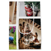 自分の写真のカスタムクリスマスコラージュを作成 ミディアムペーパーバッグ (裏面)