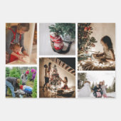 自分の写真のカスタムクリスマスコラージュを作成 ラッピングペーパーシート (正面)