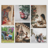 自分の写真のカスタムクリスマスコラージュを作成 ラッピングペーパー (フラット)