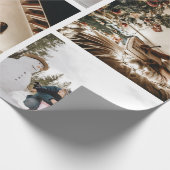 自分の写真のカスタムクリスマスコラージュを作成 ラッピングペーパー (角)